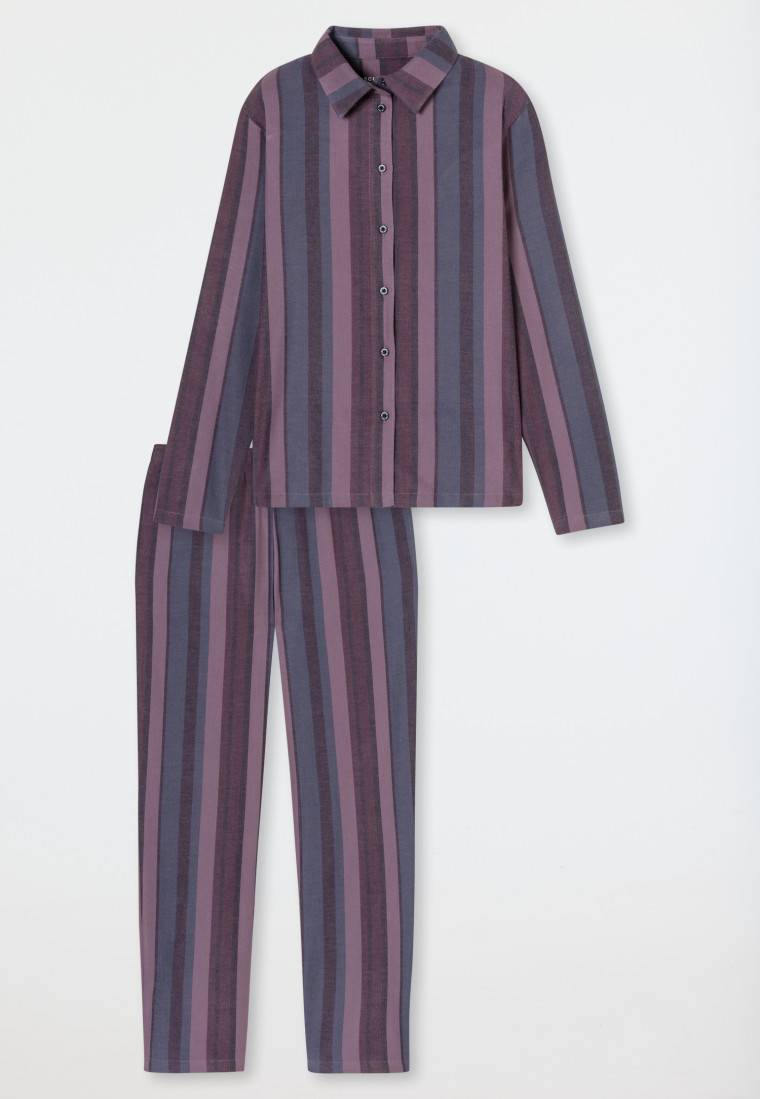 Schiesser Pyjama lang Webware Streifen multicolor - Modern Nightwear Exklusive Angebote