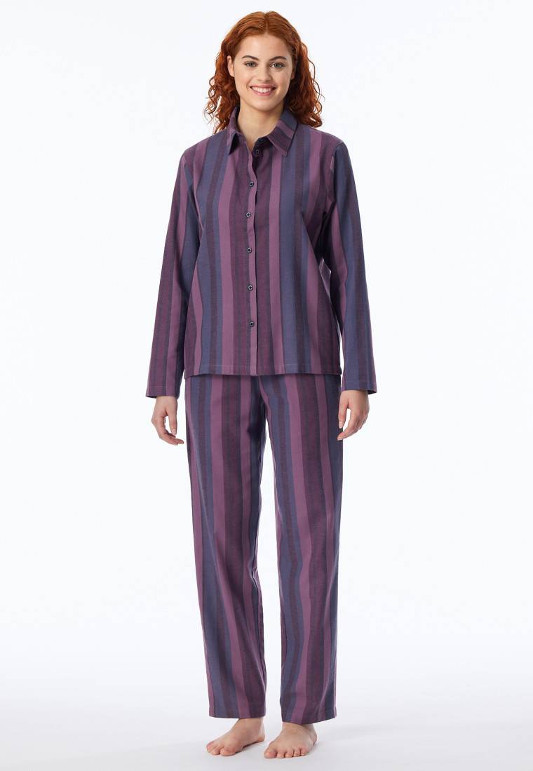 Schiesser Pyjama lang Webware Streifen multicolor - Modern Nightwear Exklusive Angebote