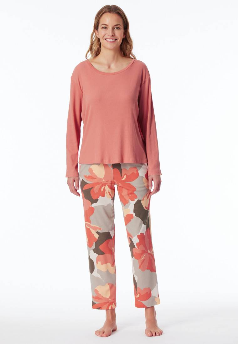 Schiesser Schlafanzug 7/8 Doppelripp papaya - Modern Nightwear Bestseller