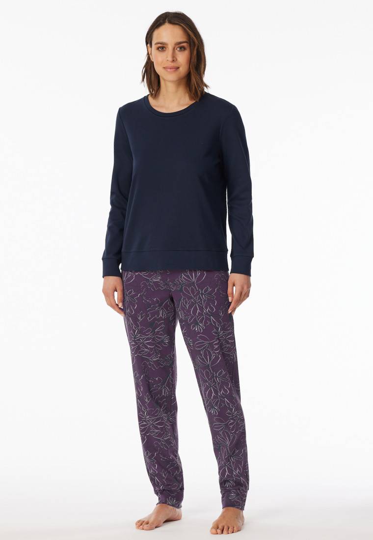 Schiesser Schlafanzug lang multicolor bedruckt - Comfort Interlock Räumungsverkauf