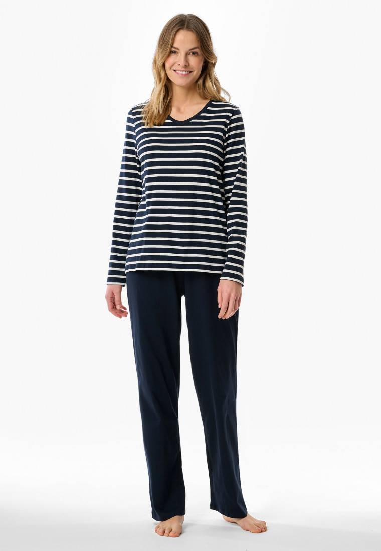Schiesser Schlafanzug lang nachtblau - Casual Essentials Kauf eins, bekomm eins gratis