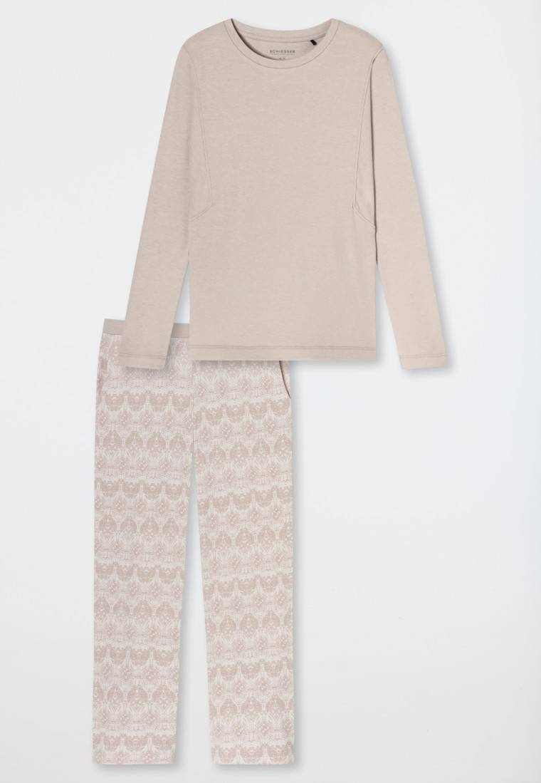 Schiesser Schlafanzug lang wärmend beige - Selected Premium Warming Sonderangebote
