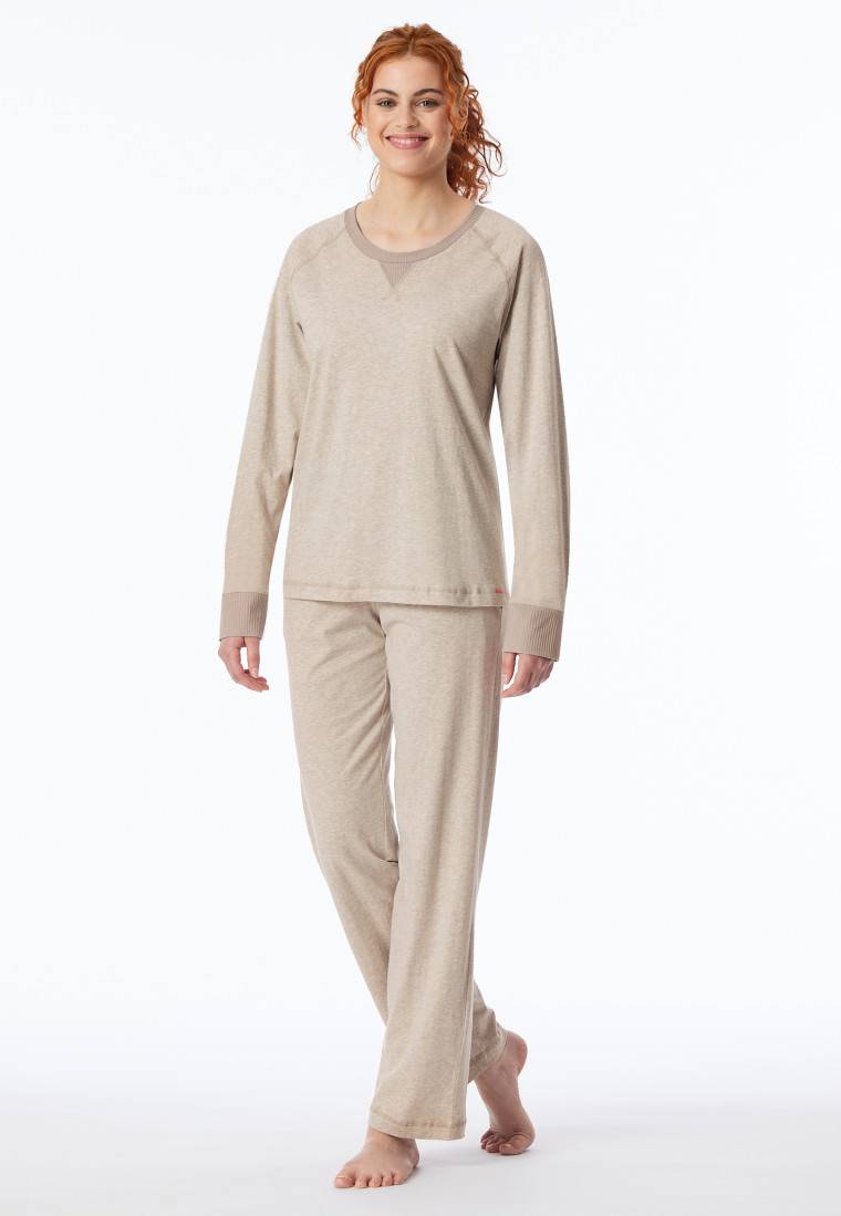 Schiesser Schlafanzug lang natur - Casual Nightwear Super Sparpreis
