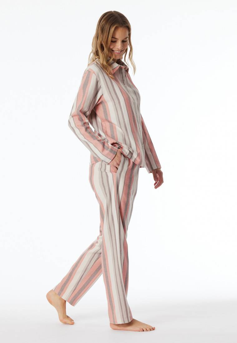 Schiesser Pyjama lang Webware Streifen multicolor - Modern Nightwear Wochenangebot