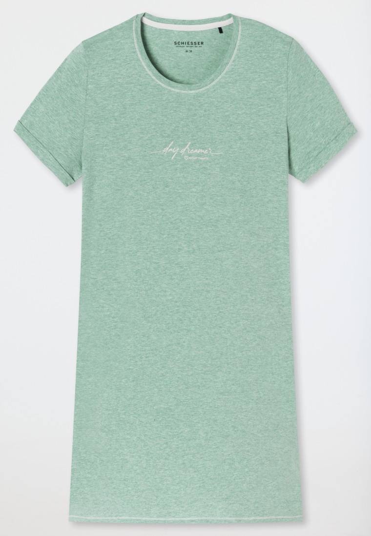 Schiesser Sleepshirt kurzarm Print grün meliert - Casual Essentials Neueste Stile