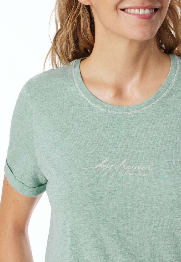 Schiesser Sleepshirt kurzarm Print grün meliert - Casual Essentials Neueste Stile