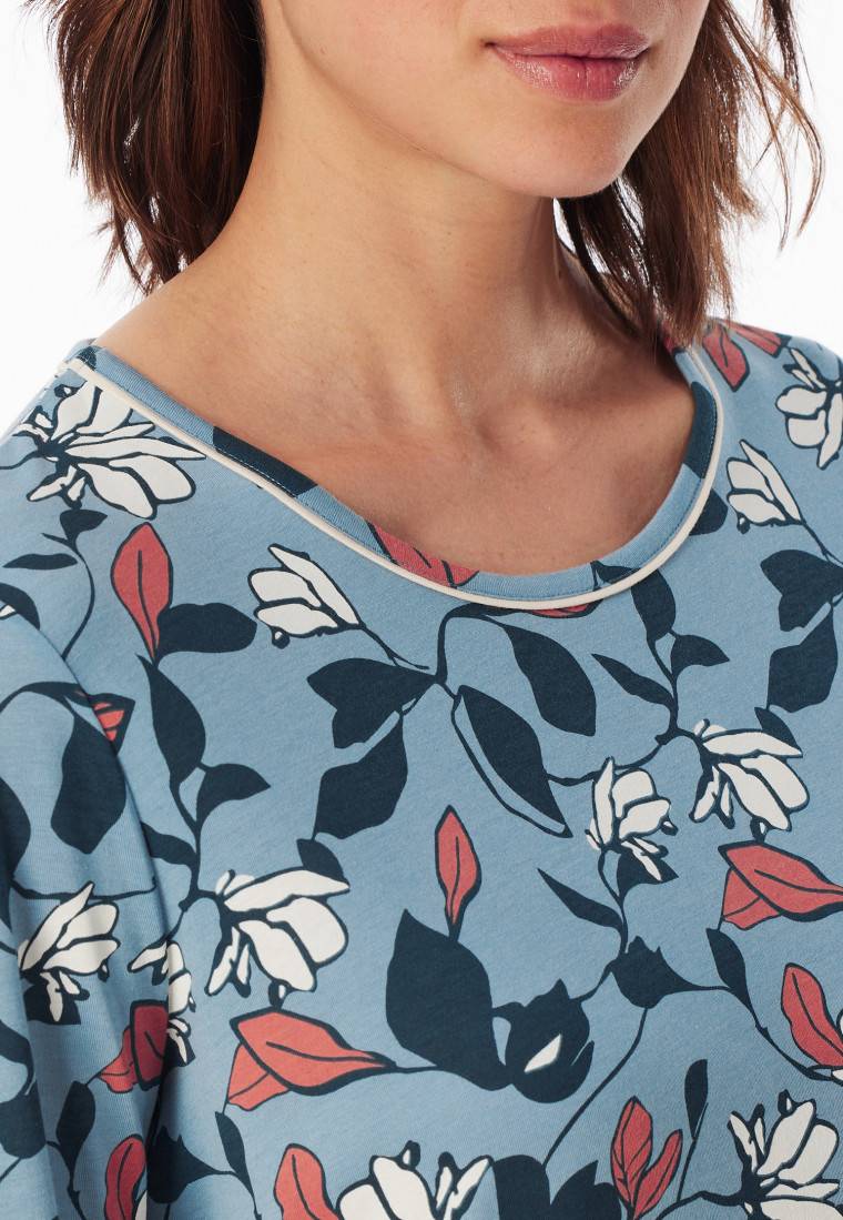 Schiesser Nachthemd langarm Blumen mehrfarbig bedruckt - Comfort Nightwear Letzte 2 Tage