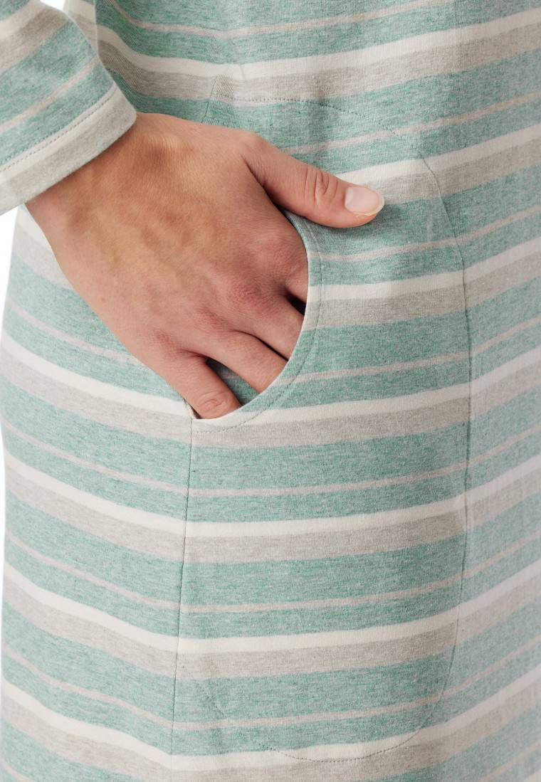 Schiesser Nachthemd langarm Ringel grün-meliert - Casual Essentials Zeitbegrenzte Promotion