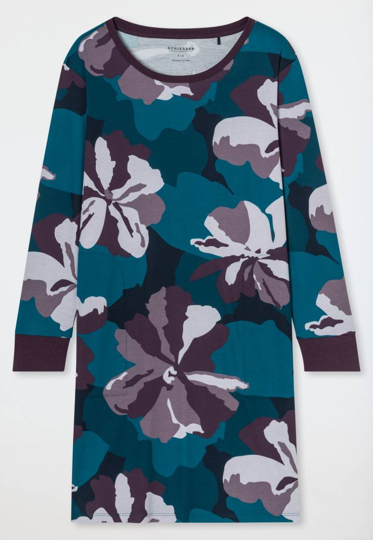 Schiesser Nachthemd langarm Interlock multicolor bedruckt - Modern Nightwear Bis zu 65% Rabatt