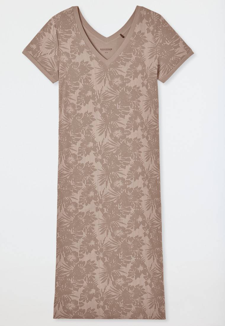 Schiesser Sleepshirt kurzarm V-Ausschnitt clay - selected! premium inspiration Super Rabatt