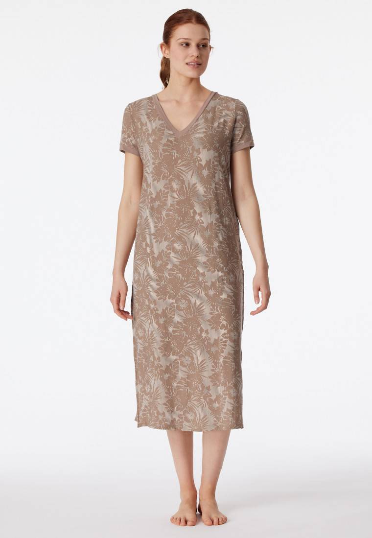 Schiesser Sleepshirt kurzarm V-Ausschnitt clay - selected! premium inspiration Super Rabatt