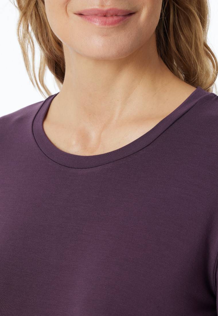 Schiesser Shirt langarm rundhals pflaume - Mix+Relax 50% Rabatt mit kostenlosem Versand