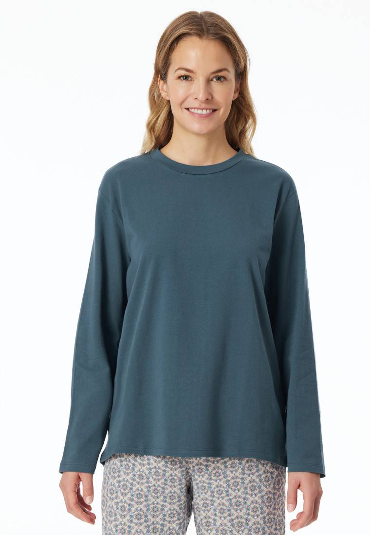 Schiesser Shirt langarm rundhals jeansblau - Mix+Relax Black Friday Preise