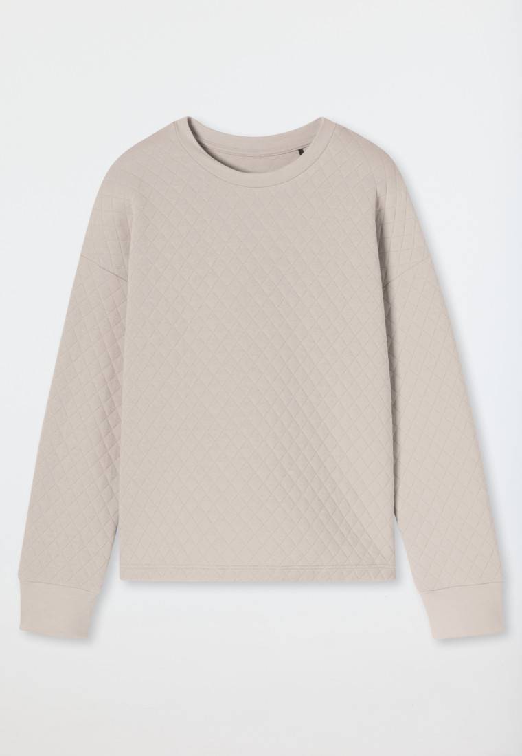 Schiesser Sweatshirt Jersey-Quiltstoff und Sweatware beige - Mix+Relax Auslauf
