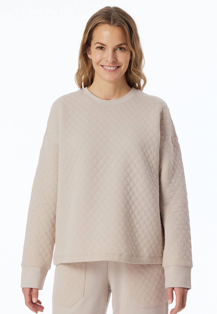 Schiesser Sweatshirt Jersey-Quiltstoff und Sweatware beige - Mix+Relax Auslauf