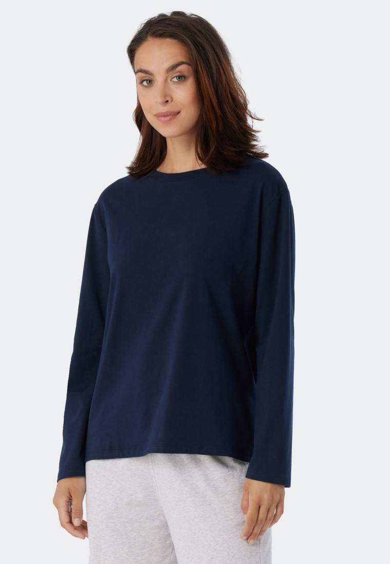 Schiesser Shirt langarm dunkeblau - Mix+Relax Verkauf