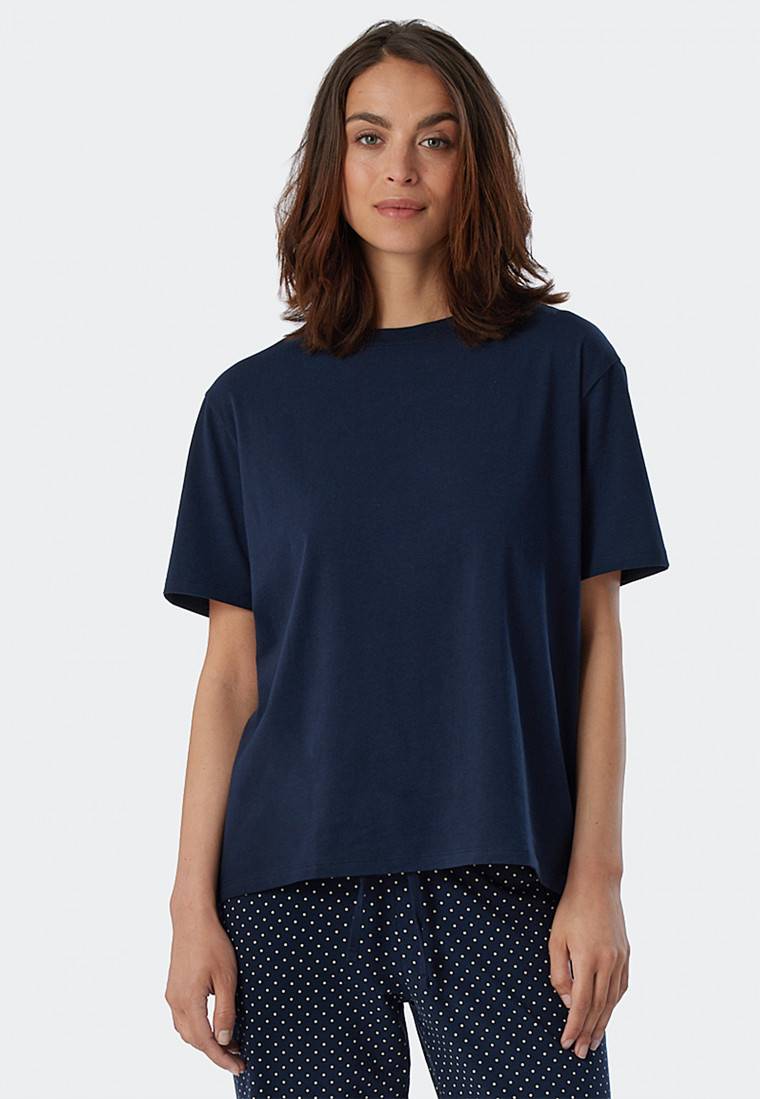Schiesser Shirt kurzarm dunkelblau - Mix+Relax Günstiger Verkauf