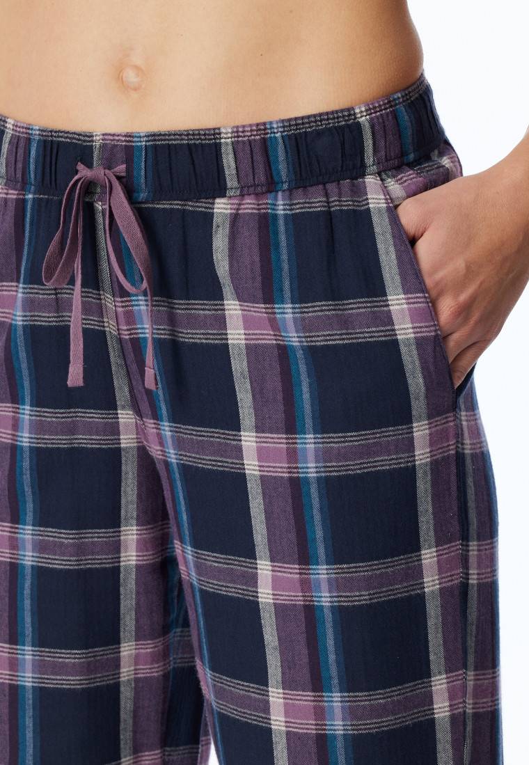 Schiesser Hose lang Flanell Organic Cotton Karos multicolor - Mix+Relax Fabrik Onlineshop