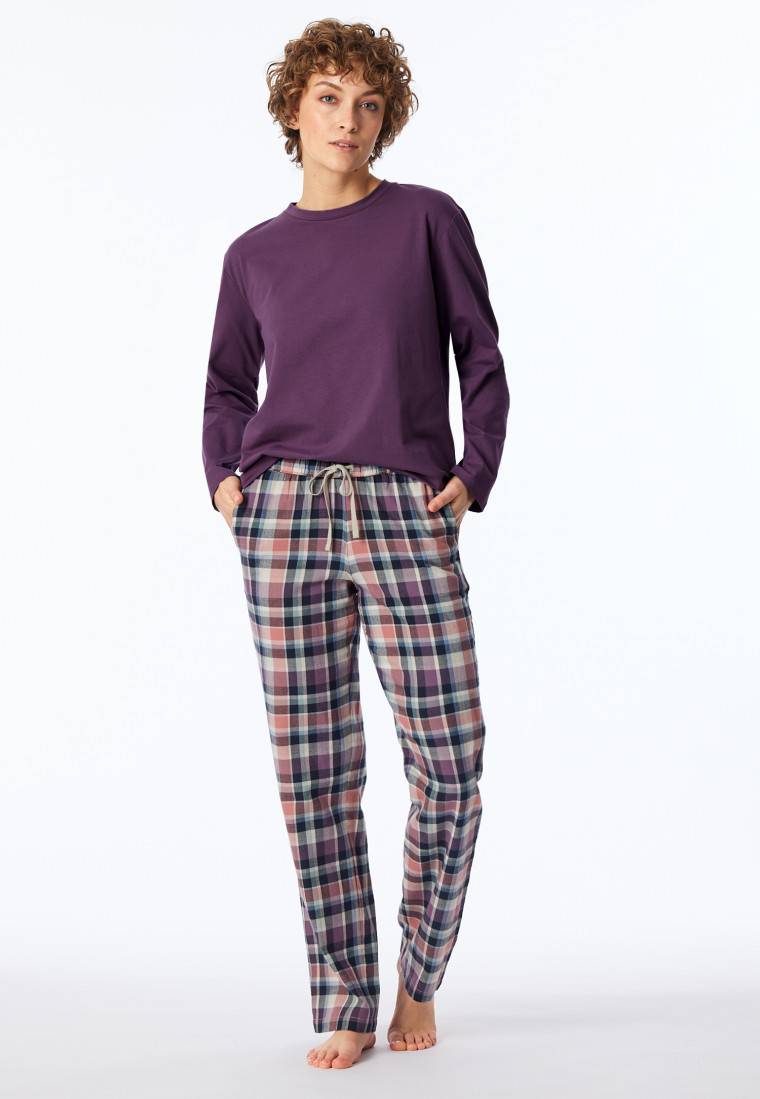 Schiesser Hose lang Flanell Organic Cotton Karos multicolor - Mix+Relax Sonderangebot