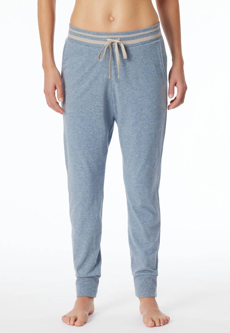 Schiesser Loungehose lang Organic Cotton Bündchen jeans-meliert - Mix+Relax Rabatt