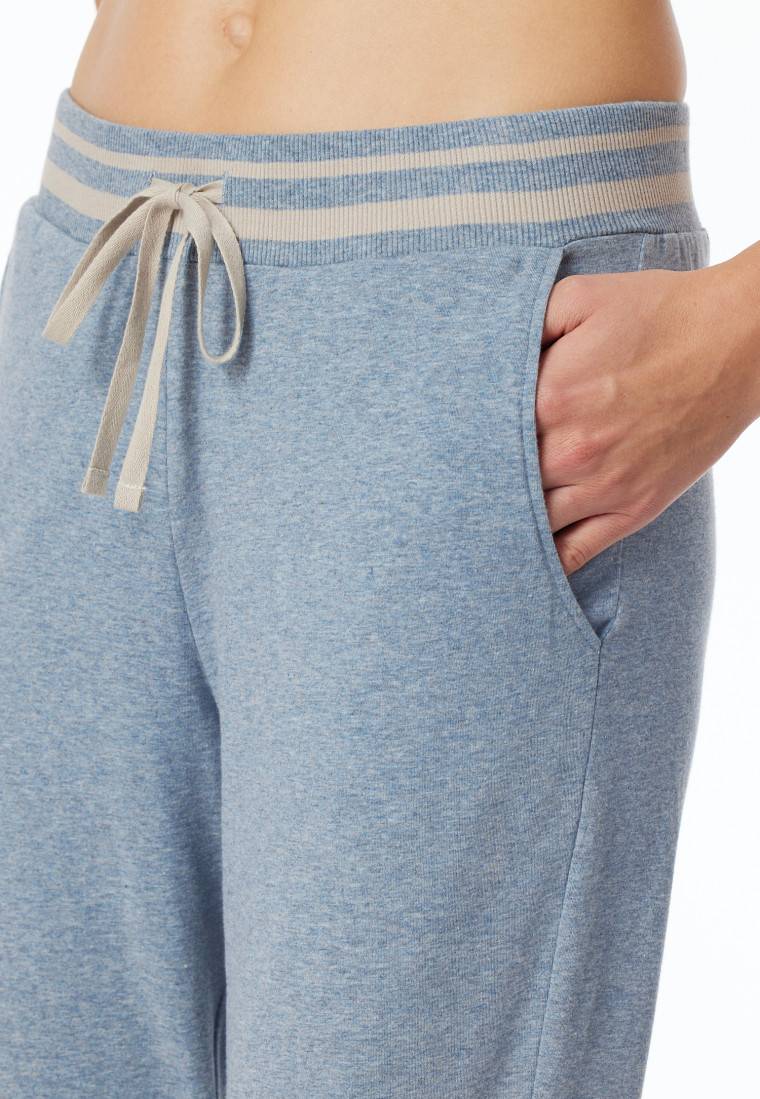 Schiesser Loungehose lang Organic Cotton Bündchen jeans-meliert - Mix+Relax Rabatt