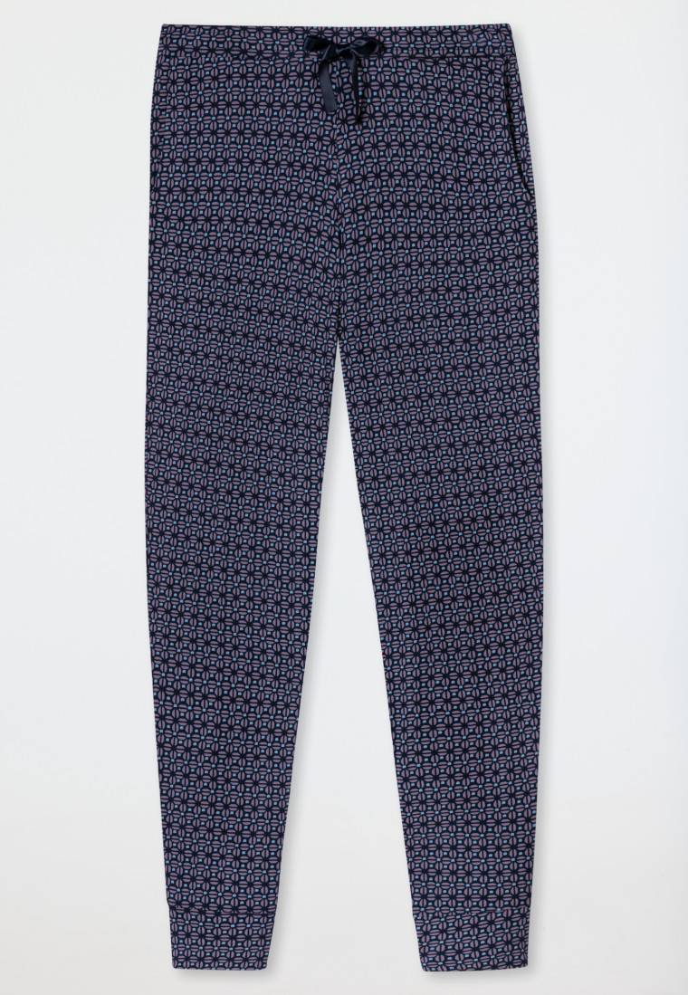 Schiesser Hose lang Bündchen multicolor floral gemustert - Mix+Relax Günstig kaufen