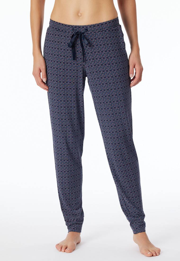 Schiesser Hose lang Bündchen multicolor floral gemustert - Mix+Relax Günstig kaufen