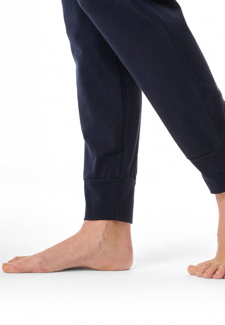 Schiesser Hose lang Bündchen dunkelblau - Mix+Relax Versandkostenfrei