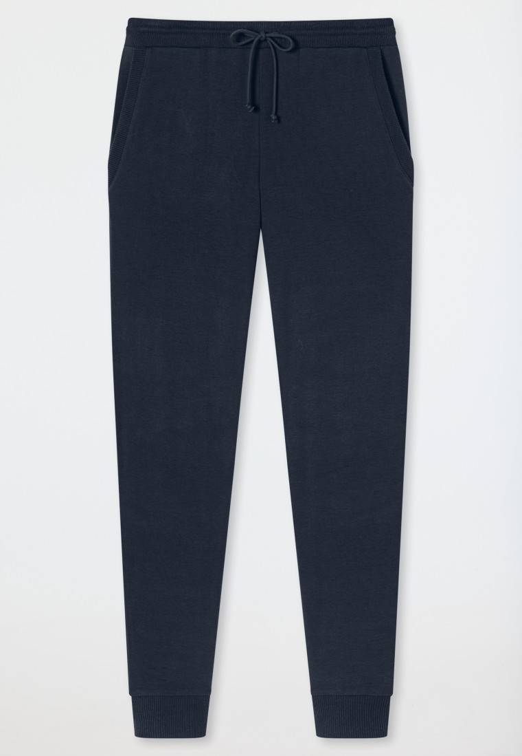 Schiesser Hose lang Feinripp Bündchen nachtblau - Mix+Relax Online Shopping