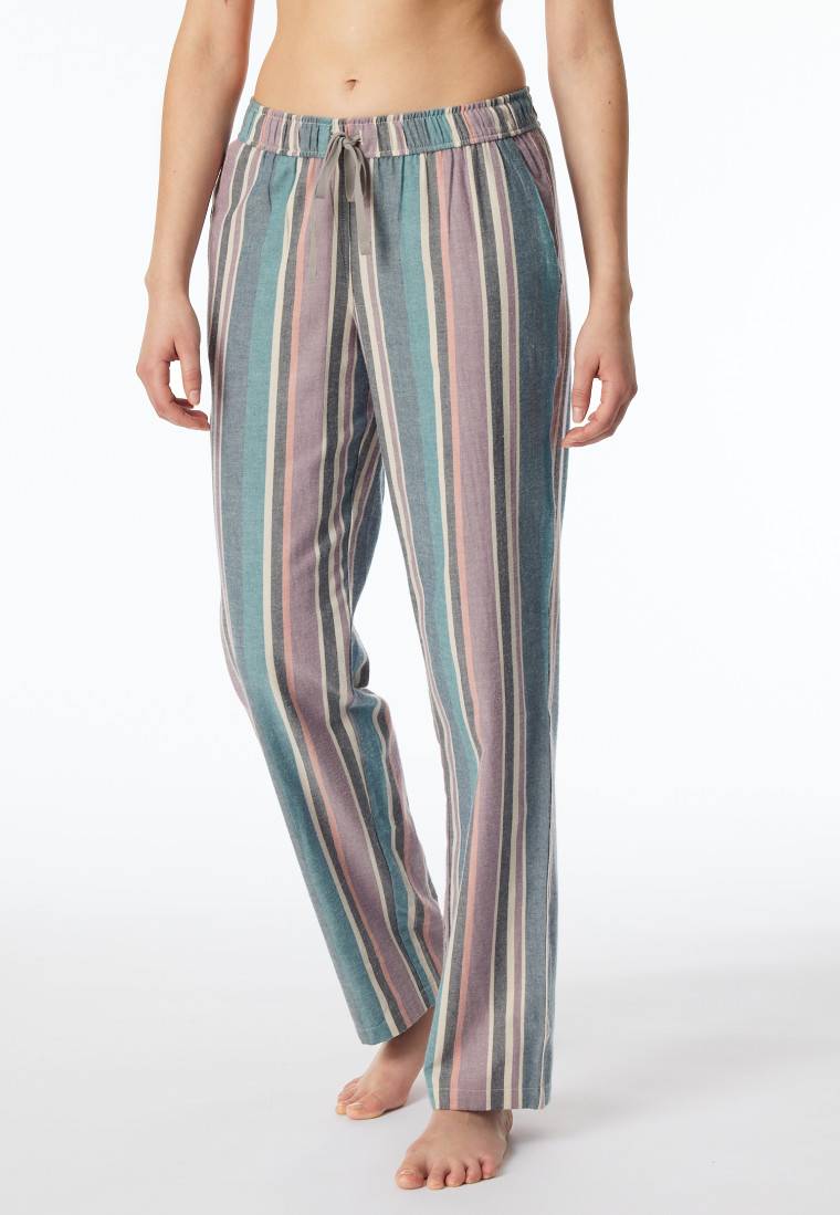 Schiesser Hose lang Flanell Organic Cotton Streifen multicolor - Mix+Relax Black Friday
