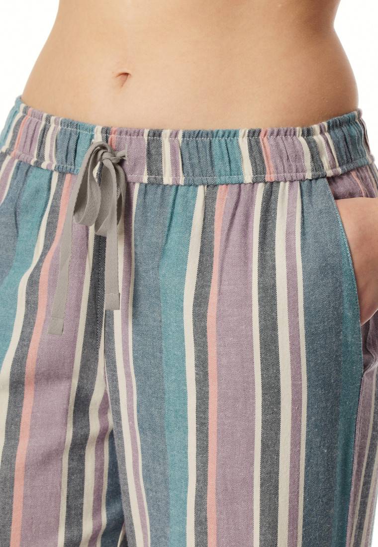 Schiesser Hose lang Flanell Organic Cotton Streifen multicolor - Mix+Relax Black Friday