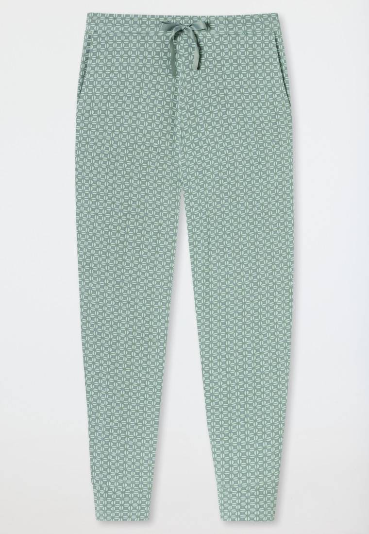 Schiesser Hose lang Bündchen multicolor floral gemustert - Mix+Relax Valentinstagsangebot