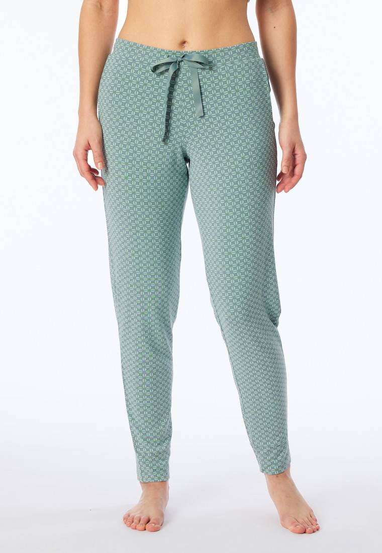 Schiesser Hose lang Bündchen multicolor floral gemustert - Mix+Relax Valentinstagsangebot