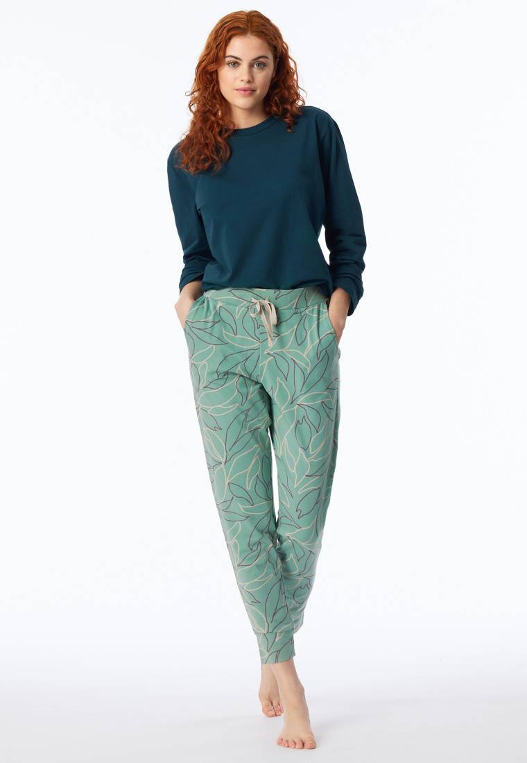 Schiesser Hose lang Bündchen Blumen multicolor - Mix+Relax Lagerräumung