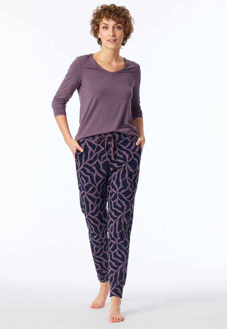 Schiesser Hose lang Bündchen multicolor gemustert - Mix+Relax Online Outlet