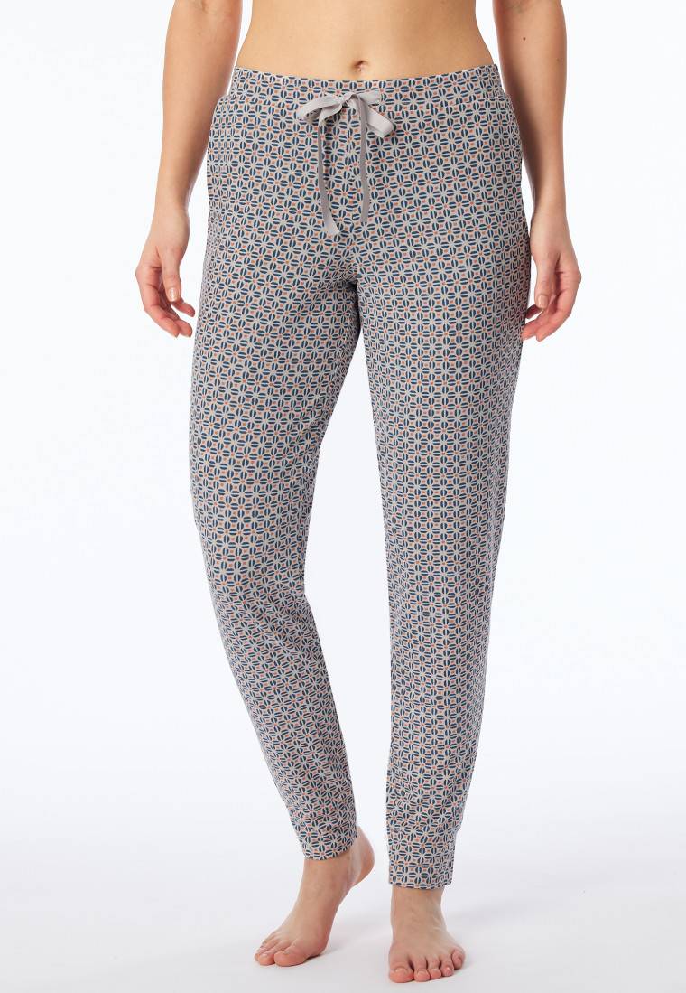 Schiesser Hose lang Bündchen multicolor floral gemustert - Mix+Relax Zeitlich begrenztes Angebot