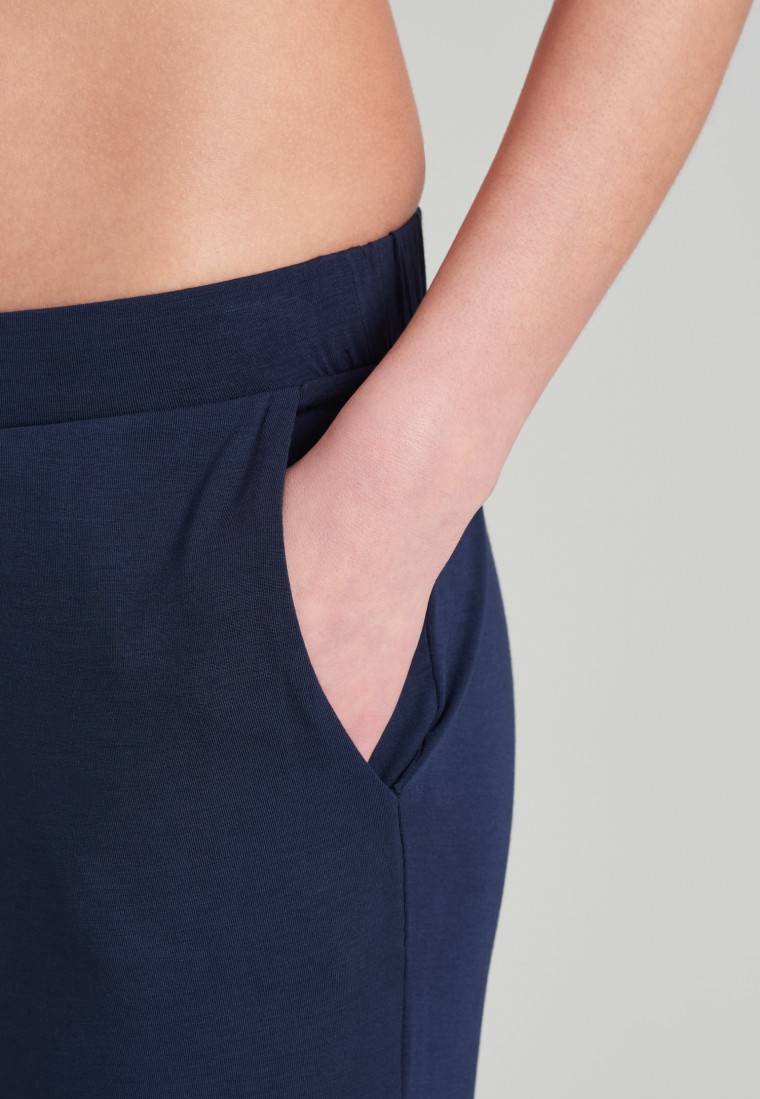 Schiesser Loungehose lang Modal Marlene-Schnitt blau - Mix+Relax Exklusive Angebote