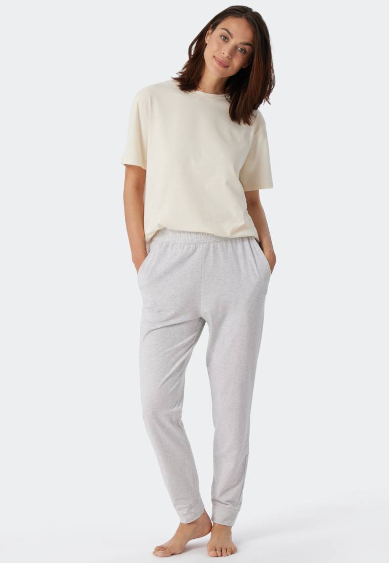 Schiesser Hose lang Bündchen grau-meliert - Mix+Relax Bestseller