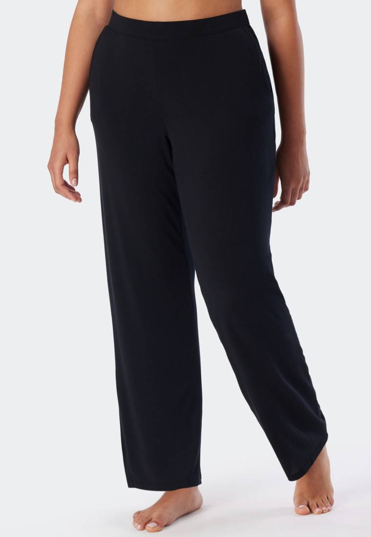 Schiesser Loungehose lang Modal Marlene-Schnitt schwarz - Mix+Relax Letzte 3 Tage