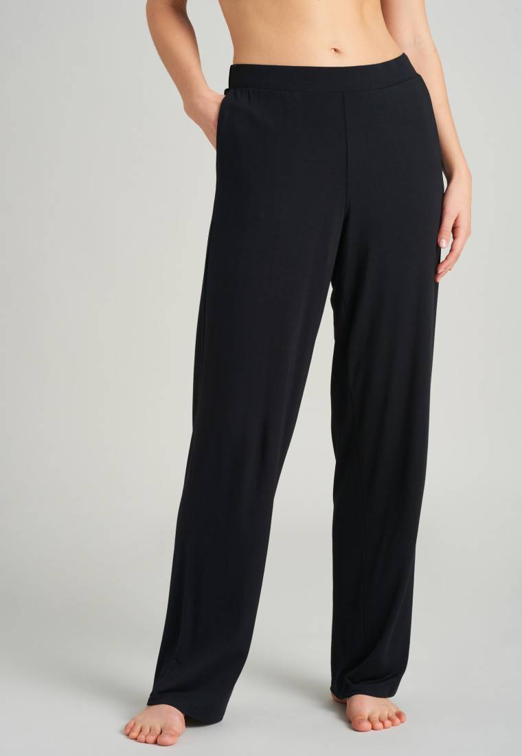 Schiesser Loungehose lang Modal Marlene-Schnitt schwarz - Mix+Relax Letzte 3 Tage