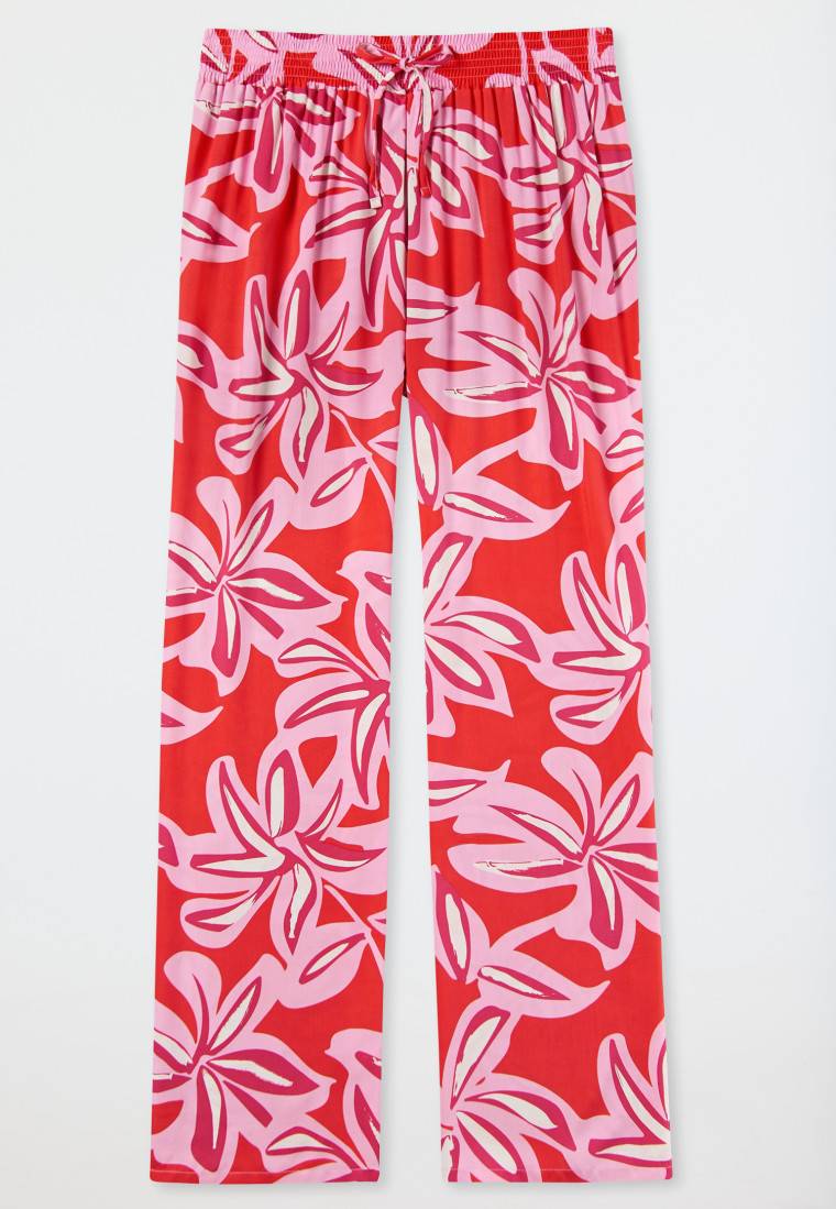 Schiesser Loungehose lang Viskose Blumenprint multicolor - Mix+Relax Neueste Stile