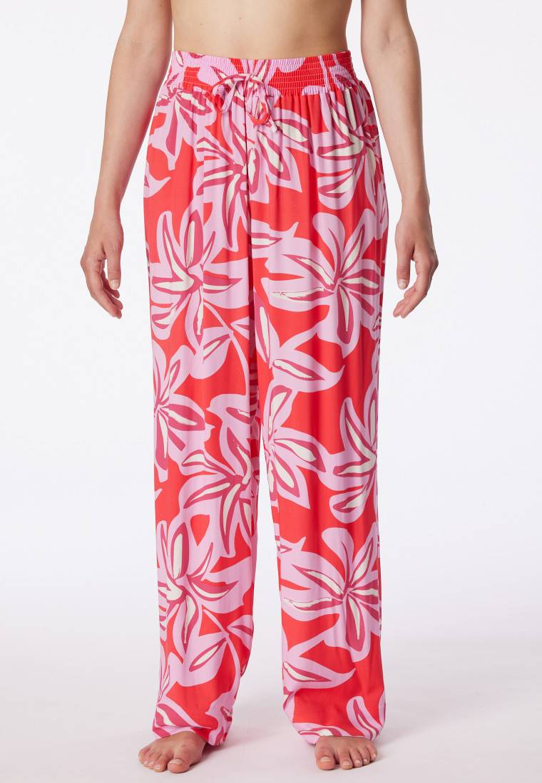 Schiesser Loungehose lang Viskose Blumenprint multicolor - Mix+Relax Neueste Stile