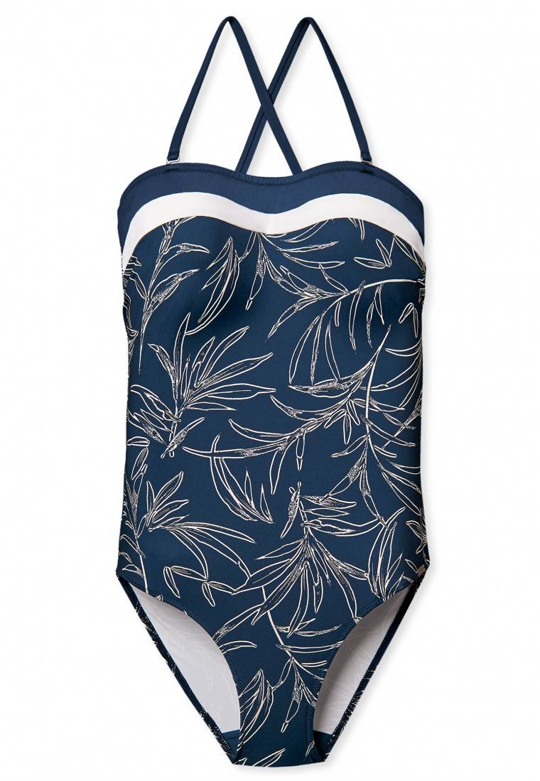Schiesser Bandeau-Badeanzug variable Träger Softcups mit Support multicolor - Aqua Ocean Swim Zeitbegrenzte Promotion