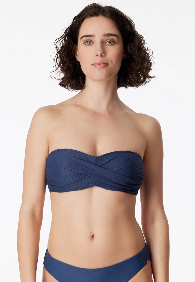 Schiesser Bikini Bandeau-Top variable Träger blau - Aqua Mix & Match Nur für heute