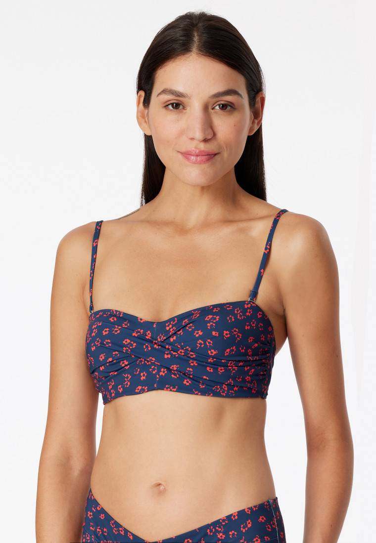 Schiesser Bikini Bandeau-Top variable Träger multicolor - Aqua Mix & Match Vierteljährliche Förderung