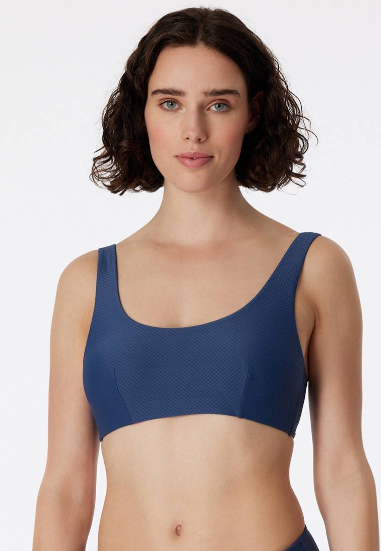 Schiesser Bikini Bustier-Top herausnehmbare Pads blau - Aqua Mix & Match Bis zu 55% Rabatt