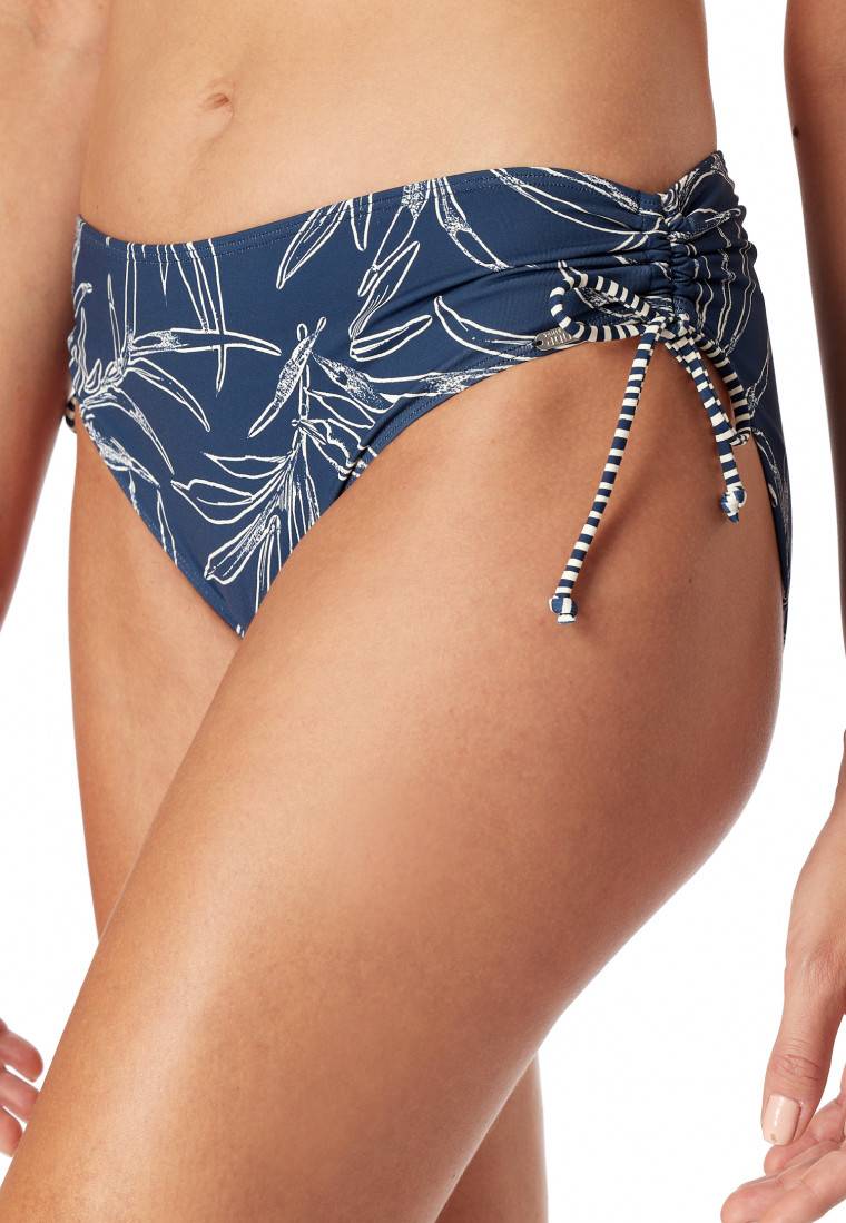 Schiesser Bandeau Bügel-Bikini Softcups variable Träger Midi-Slip verstellbare Seiten blau gemustert - Ocean Swim Riesige Rabatte