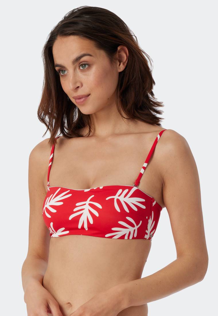 Schiesser Bandeau Bikini-Top gefüttert Softcups variable Träger Korallen rot - Mix & Match Coral Life Begrenzt auf 3 Tage