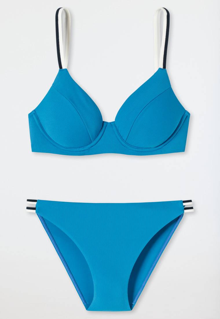 Schiesser Bügel-Bikini-Set variable Träger Mini-Slip Ripp-Optik aquarium - Underwater Black Friday Preise