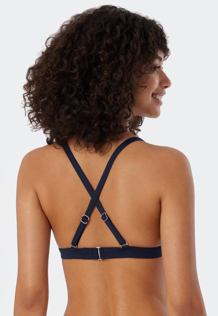 Schiesser Triangel-Bikini herausnehmbare Softcups variable Träger gefüttert Mini-Slip Blumenprint mehrfarbig - Deep Sea Im Verkauf
